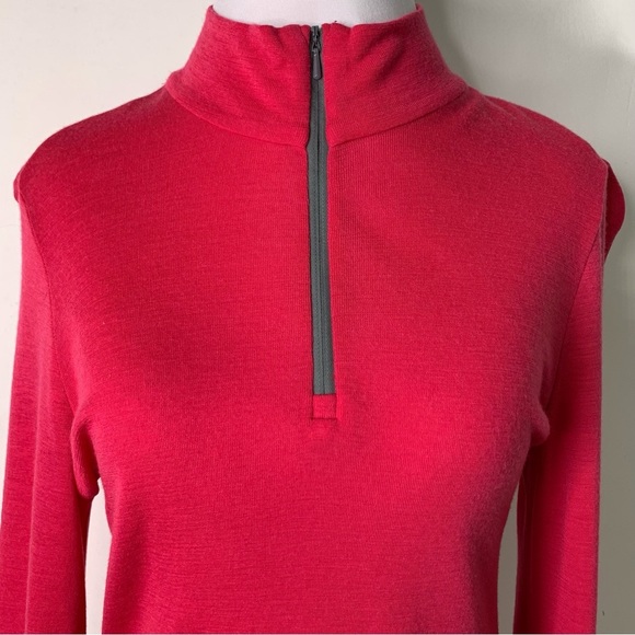 Icebreaker Merino 200 Women's Red Oasis Half-Zip Baselayer Top Size Large - Picture 2 of 15
